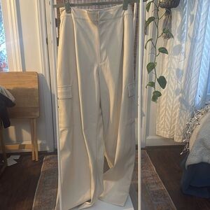 Faux leather cargo trousers